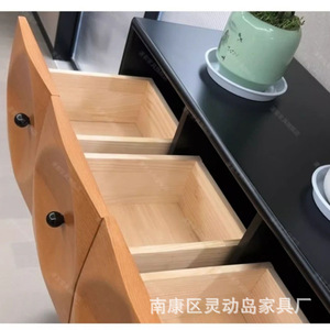 Niche Retro Storage Cabinet Black <b>Walnut</b> Solid Wood Nine <b>Drawer</b> Chest Bedroom Sofa Side Cabinet - Product Image 4