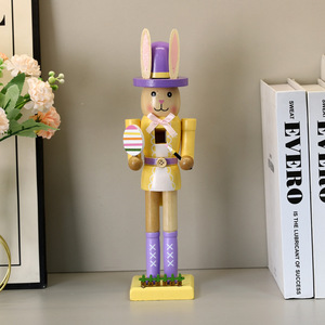 Mystic Arts <b>Easter</b> Nutcracker <b>Ornament</b> Wooden Rabbit Figurine Decorative Gift European Style Craft 7302B - Product Image 4