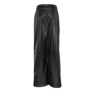 Automne hiver à la mode mode Femme Mujer sirène jupes solide <span class=keywords><strong>noir</strong></span> femmes dames Faux <span class=keywords><strong>cuir</strong></span> PU Maxi <span class=keywords><strong>longue</strong></span> <span class=keywords><strong>jupe</strong></span> avec fente - Product Image 5