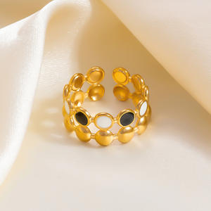 Bague ouverte plaquée or de style européen pour femme, design géométrique, bijoux de fête, bagues tendance - Product Image 2