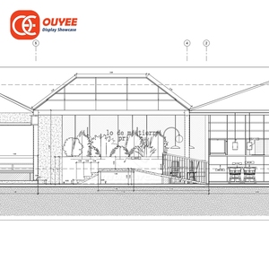 Comptoir d'exposition lumineux durable pour café, service OEM, conception de projet de café - Product Image 1