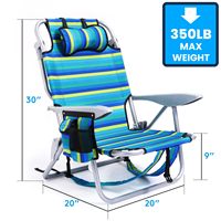 Appui-tête personnalisé à plat et sac à dos portable à 5 positions pour sillas plegables chaise de plage de camping pliable en aluminium avec pochette glacière