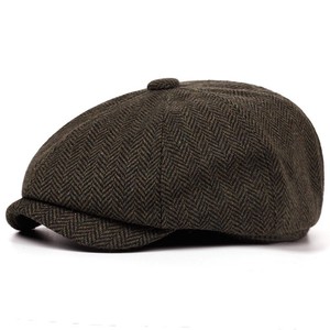 Casquettes plates classiques en tweed pour hommes, style Baker Boy, décontractées, à visière plate, pour toutes les saisons, avec logo personnalisé - Product Image 4