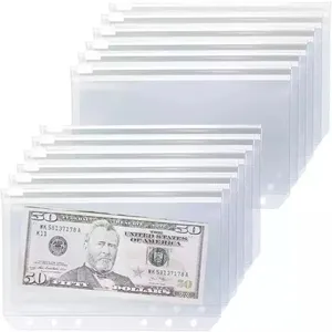 6 отверстий ПВХ A6 деньги с отрывными листами подачи сумка бюджет связующего Сумка-конверт сумка карман для бюджетных связующее вещество