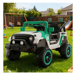 Voiture de course électrique pour enfants, véhicule jouet de style sportif à batterie, conduite en extérieur, lumières LED, musique, télécommande - Product Image 4