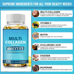 Factory Supply <strong>Multi</strong> <strong>Collagen</strong> Softgels with Biotin Supports Skin Hair Nails &amp; Joint Health, 120 Count Dietary <strong>Supplement</strong> - Product Image 4