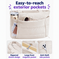Sac fourre-tout pour ordinateur portable pour femme, en nylon, avec poche zippée, grande capacité, résistant à l'eau, pour le bureau, le travail, l'université, les voyages, l'été, l'automne