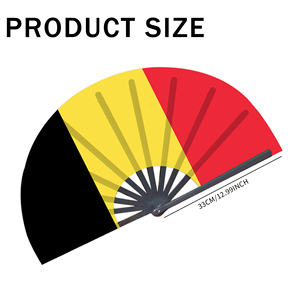 Abanicos Plegables de Bambú con la Bandera de Bélgica al por Mayor, Abanico de Mano para Carnaval, Boda, Festival, Fiesta, Agencia de Viajes - Product Image 2