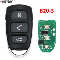 Llave de Coche Keydiy KD ABS+Metal Negra con Hoja sin Cortar, Opción de Logotipo Personalizado para Modelos KD900/URG200/KD-X2 Mini B01-B32