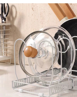 MIXWARES Verstelbare Uitzetbare Keukenorganizer - Metalen Rek voor Pannen, Pannenlieden, Borden, Snijdplanken, Keukenkast, Aanrechtblad