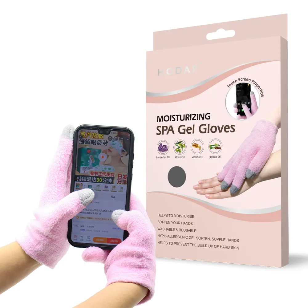 Cotton Moisturizing Gloves Overnight 2 Pairs Touchscreen Fingers for SPA Dry Hands Hand Care Day and Night Moisturizing