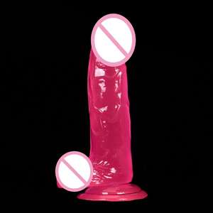 Großhandel Großer Erwachsenen-Masturbationsdildo G-Punkt-Stimulator Realistischer Kristall Transparenter Weicher Saugnapf Wasserdichter Sexspielzeug - Product Image 2