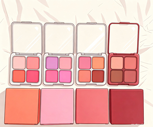 Paleta de Rubores y Iluminadores de Cuatro Colores, Polvo Compacto de 3-10g, 2 Colores, Ultra Pigmentado y de Alto Brillo - Product Image 1