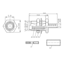 Connecteur SMA-C-KY1.5 de classe supérieure connecteur femelle SMA à 11 dents avec câble à sertir RG314 RG174