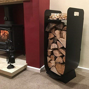 Custom Premium Quality Durable Black Metal Storage Rack Log Holder Indoor Firewood Rack