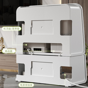 Wall Mounted Router Storage Box With Cable Organizer For Modem And Network Equipment Rectangle Shape Covered Compartments - Product Image 4