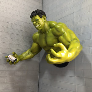 Moderna Estatua <span class=keywords><strong>de</strong></span> <span class=keywords><strong>Hulk</strong></span> Plateada Cromada, Escultura 3D <span class=keywords><strong>de</strong></span> Superhéroe Rompiendo el Pared, Decoración <span class=keywords><strong>de</strong></span> Pared Interior para Bares, KTV y Discotecas <span class=keywords><strong>de</strong></span> Lujo - Product Image 4