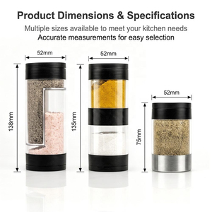 Venta al por mayor: Dosificador de condimentos 2 en 1 personalizado con tapa antipolvo y orificios de vertido ajustables para especias y pimienta - Product Image 4