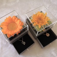 Boîte à bijoux éternelle en tournesol préservé, provenant du Yunnan - Cadeau pour la Fête des Mères