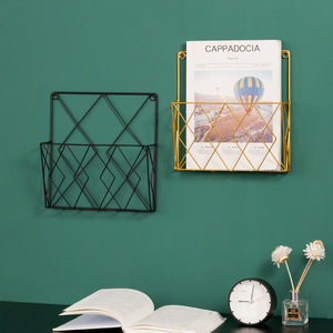 Modern Minimalist Wrought <b>Iron</b> Wall Mount Magazine Rack 1 Tier Durable Multi Purpose Bedroom Study Home Storage - Product Image 3