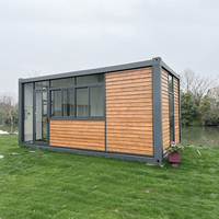 Kit de maisons modulaires préfabriquées en verre à faible coût pour chambre, unité, hôtel, bureau, magasin, café, maisons conteneurs préfabriquées