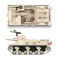 QuanGuan 100102 World Tank M7B1 Priest Artillery Kit Bricks Classic Weapon Model Toy Building Block Sets Gift