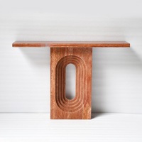 Table console en travertin rouge, style moderne, décoration nordique pour la maison