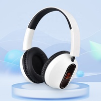 Headphone nirkabel M1, headset dengan tampilan Led pengurang kebisingan suara Stereo olahraga untuk bermain game ponsel