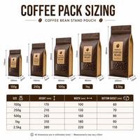 Sachet Doypack refermable coloré pour grains de café, en feuille d'aluminium Mylar de qualité alimentaire, pour emballage de café fraîchement torréfié