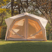 Nouvelle tente dôme gonflable noire à double couche, imperméable quatre saisons, portable pour le camping en plein air, la plus vendue