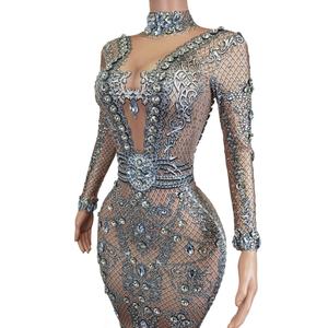 <span class=keywords><strong>Vestido</strong></span> elegante diamante Formal boda invitados vestidos de noche señora Sexy pluma cena graduación sirena <span class=keywords><strong>Vestido</strong></span> mujer noche fiesta <span class=keywords><strong>Vestido</strong></span> - Product Image 5