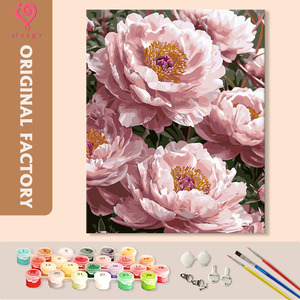 Aixsgy Pintura por Números, Lienzo con Diseño de Flor de Peonía, 40x50cm, Kit de Pintura al Óleo Hecho a Mano, Impresión Digital, Estilo Realista - Product Image 1
