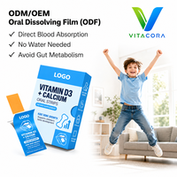 Bandes de film orales à dissolution rapide de Vitamine D3 et Calcium OEM ODM pour la croissance osseuse des enfants et le développement, complément de santé, marque privée
