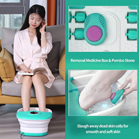 Bain de pieds massant électrique pliable à chauffage rapide avec télécommande sans fil, température réglable de 41 à 45 degrés