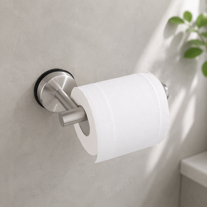 <span class=keywords><strong>Portarotolo</strong></span> per Carta Igienica in Acciaio Inox Premium con <span class=keywords><strong>Ventosa</strong></span>, Finitura Nichel Spazzolato, Montaggio a Parete - Product Image 2