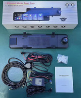 C18 3CH 1080P Dash Cam dengan CarPlay WiFi Kamera Cermin Pintar IPS 10,99 Inci Depan Dalam Belakang Perekam DVR Mobil untuk Mobil