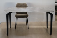 Usine chinoise vend des tables à manger extensibles en céramique avec pieds en métal de luxe moderne sur mesure, plateau en verre trempé, pour hôtel
