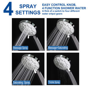 Cabezal de ducha portátil, rociador redondo ajustable, masaje, presurización de lluvia, accesorio portátil para baño HS4710CP - Product Image 4