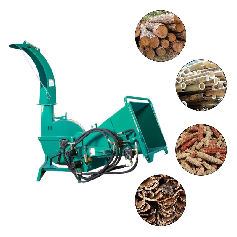 Machine de fabrication de sciure de bois sèche et humide pour branches d'arbres Broyeur de bois à moteur diesel Broyeur mobile de bois