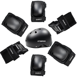 Conmoto — casque et coudières pour Scooter électrique, noir, genouillères de <span class=keywords><strong>Protection</strong></span>, pour le Skateboard à roulettes - Product Image 1