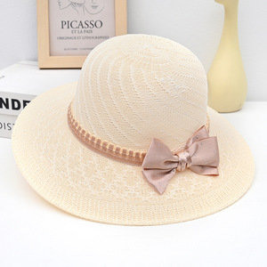 Chapeau <span class=keywords><strong>de</strong></span> soleil souple à nœud pour femme, protection solaire tendance pour l'extérieur, <span class=keywords><strong>la</strong></span> <span class=keywords><strong>plage</strong></span> et les occasions décontractées, chapeau <span class=keywords><strong>de</strong></span> paille élégant à bord large - Product Image 4