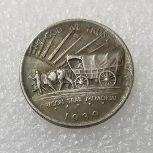 1939 오레곤 구리 도금 실버 달러 실버 공장 직접 도매 외국 동전 라운드 미국 동전 민속 예술 기념품