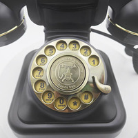 Téléphone filaire antique Vintage Retro Audio HD Voice Capture pour mariage, anniversaire, noël, événements et livre d'or Clavier rotatif