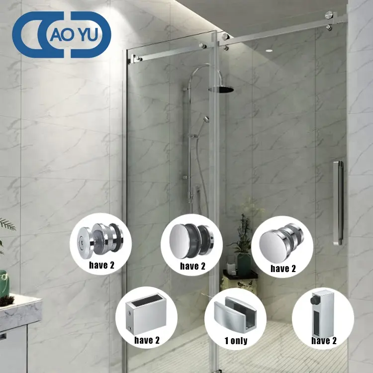 Nhà Sản Xuất Không Khung Cửa Trượt Kính Phần Cứng Phụ Kiện Tắm Kính Màn Hình Phụ Kiện Cho 8-12Mm