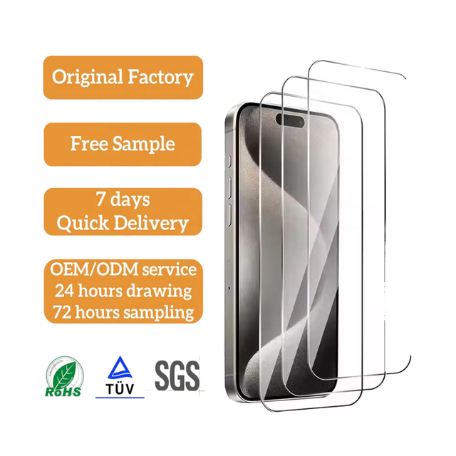 2.5D Full Cover Explosion-Proof 9H Tempered Glass Screen Protector Clear Protective Film for iPhone 17 16 15 14 Pro Max 12 Mini