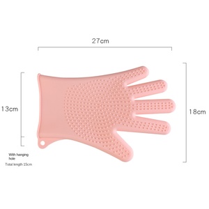 Vendita calda morbido <span class=keywords><strong>Silicone</strong></span> pulito cane animali domestici spazzola per toelettatura guanti per massaggio lavaggio bagno - Product Image 6