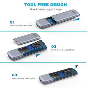 FIDECO fabrika taşınabilir sabit Disk kutu USB3.<span class=keywords><strong>2</strong></span> tip C aracı ücretsiz çift protokol M2 Ngff Nvme Ssd muhafaza - Product Image 4