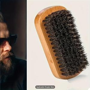 <span class=keywords><strong>Pennello</strong></span> da Barba in Legno di Faggio con Setole di Cinghiale per Uomo, Spazzola per Styling e Taglio Capelli con Manico per Uso Corporeo - Product Image 2