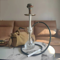 Kit complet de chicha en bois haut de gamme avec vase en cristal, tuyau en caoutchouc, pour bars, salons, fêtes, appareil portable pour fumer