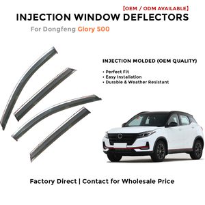 Injection Window Visors Rain Guards for Dongfeng Glory 500 | Side Window Deflectors Custom Fit Auto Accessories - Product Image 2